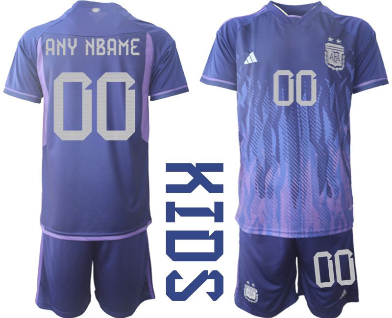 Youth 2022 World Cup National Team Argentina away purple customized Soccer Jersey